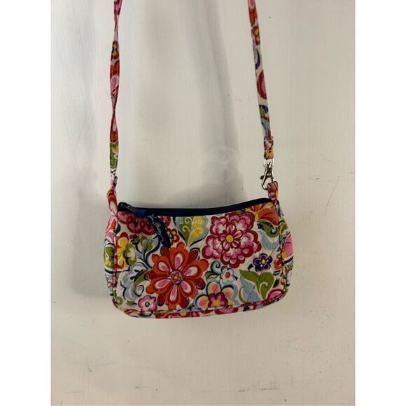 Vera Bradley 9x4" zipper mini crossbody multi-colors flowers - Picture 2 of 7
